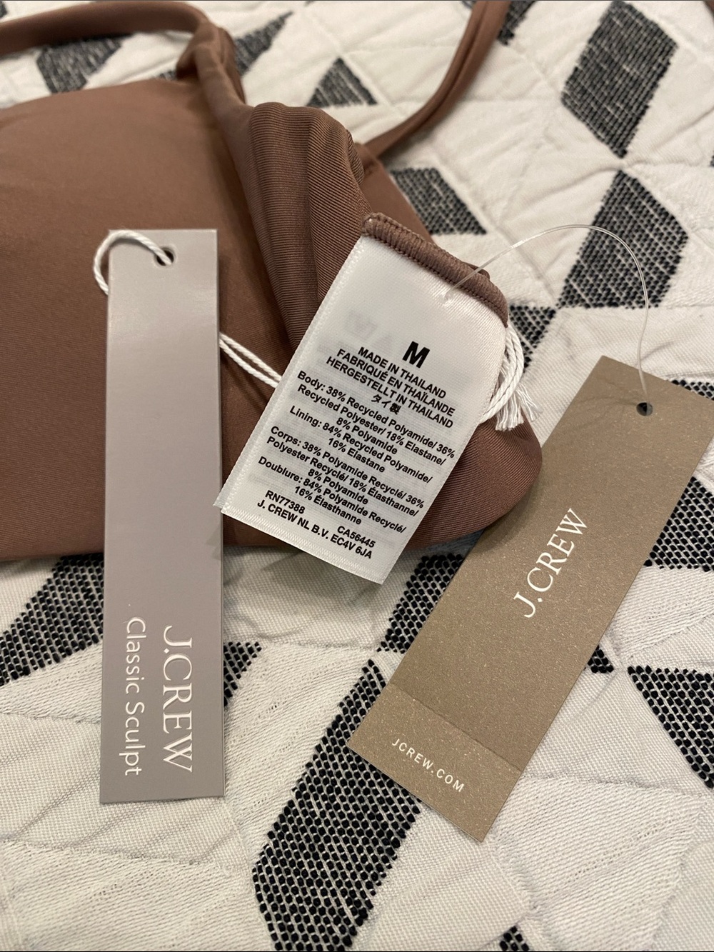J. Crew Classic Sculpt Brown Strappy U-Center Bikini Top - Picture 2 of 4
